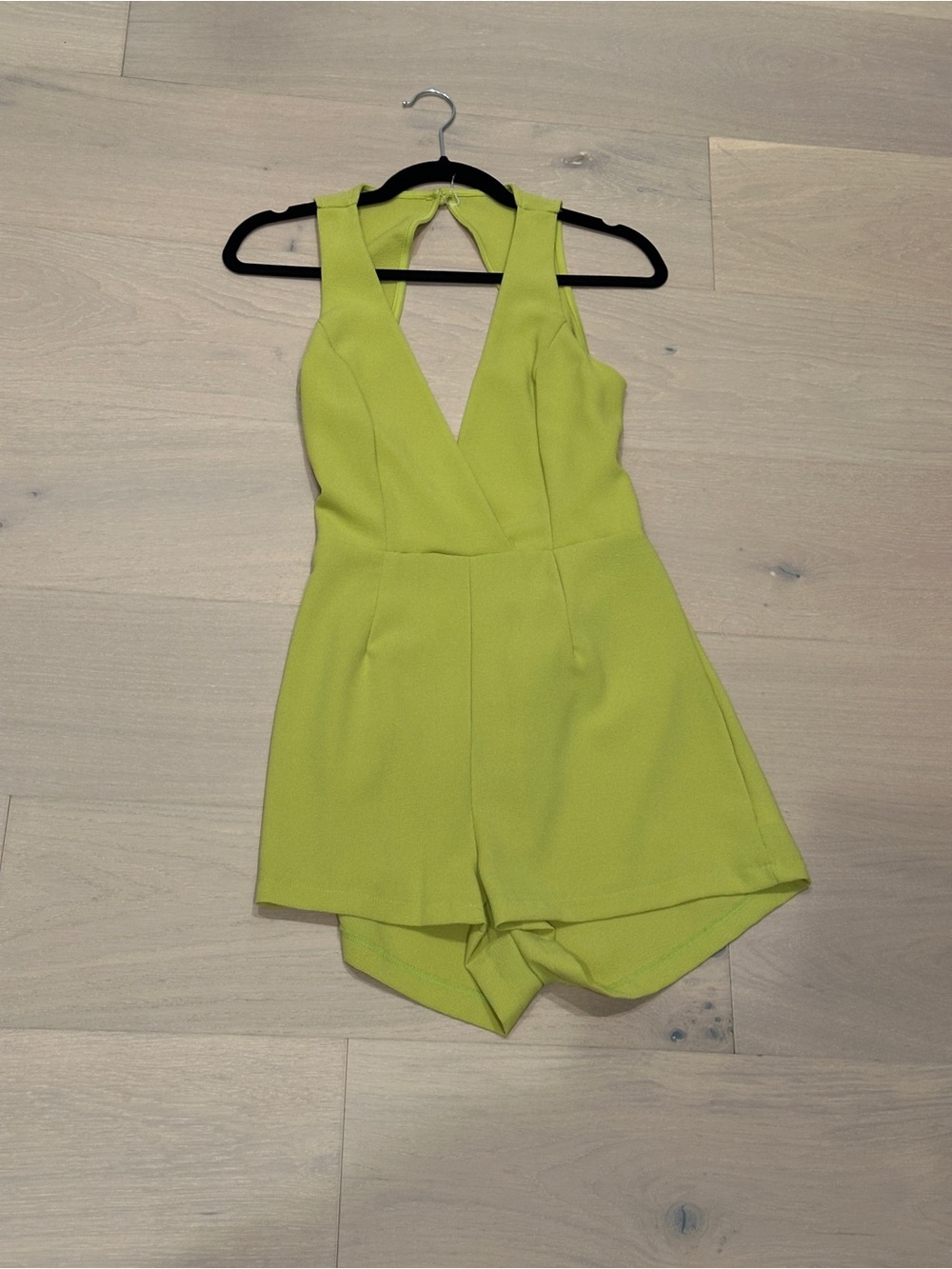 Blush Lime Green V-Neck Sleeveless Romper